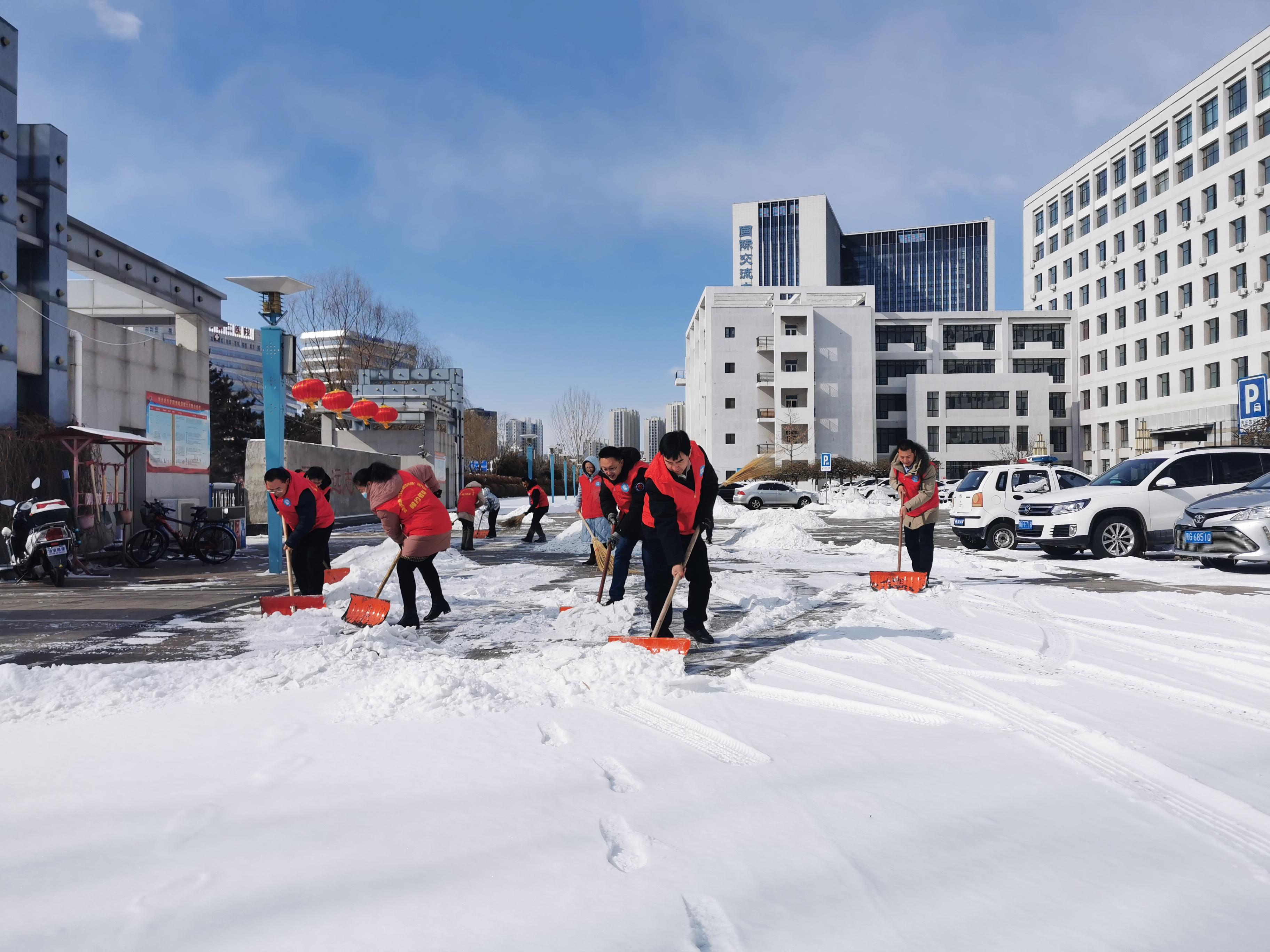 机关党委开展扫雪除冰当先锋志愿服务活动